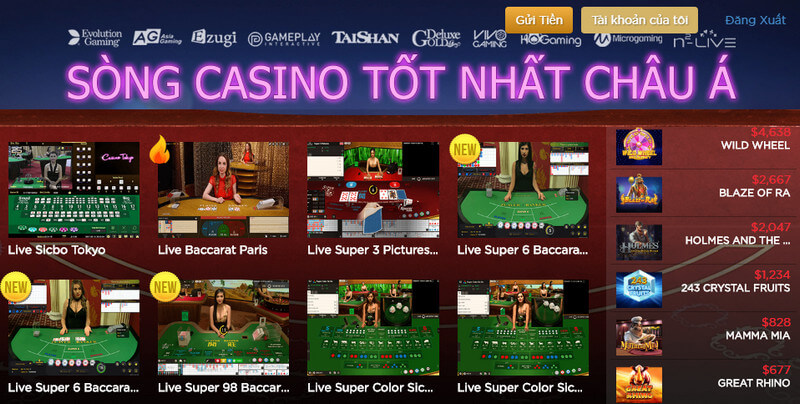 nhà cái Live Casino House là một cổng game bài đa dạng